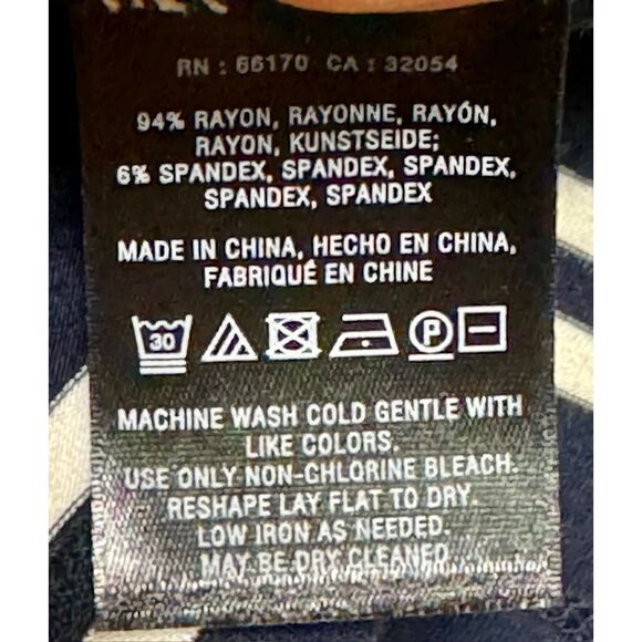 ANTHROPOLOGIE MAEVE Navy/White Striped Jersey Turtleneck Handkerchief Hem - Picture 12 of 12